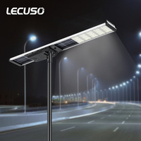 Lampe de rue solaire LECUSO Manufacture 30W 60W 90W 120W 150W Lampadaire solaire à LED étanche avec contrôle
