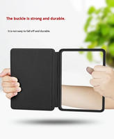Étui détachable en similicuir AilesTecca pour Kindle Paperwhite 6/5/4/3 avec fermeture magnétique, dos transparent et protection automatique veille/réveil
