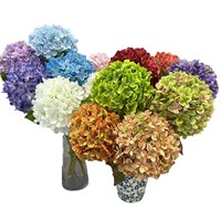Bunga Buatan Warna Musim Gugur Kelas Atas Desain 216 Kelopak Hydrangea Palsu Elegan untuk Vas Rumah Dekorasi Rangkaian Bunga Pernikahan