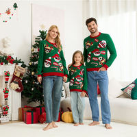 Offre Spéciale hiver noël longues femmes tricot Jacquard pull décontracté chaud paillettes imprimé coton mélange chandails