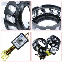 Masker Lensa Proyektor LED 3 Inci APP RGB Angel Eyes Shrouds DRL Cover untuk Lensa Proyektor Lampu Depan untuk Hella Koito Halo Golf
