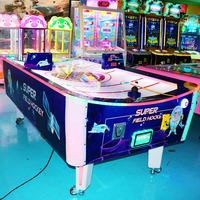 Table de jeu de hockey sur air électrique à monnayeur pour 2 joueurs, machine d'arcade de hockey sur glace d'intérieur pour enfants, garantie 1 an