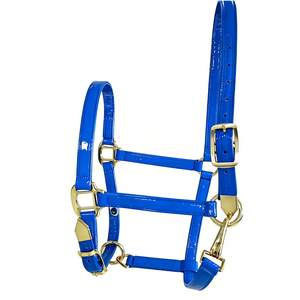 Horshi – Collier de tête réglable en cuir verni avec attache de cou pour un retrait facile, pour chevaux d'équitation et d'écurie - Product Image 2