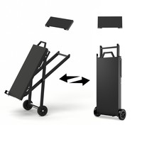 Table de barbecue pliable moderne haut de gamme en fer pour extérieur avec support de plaque chauffante et deux roues – Offre Spéciale