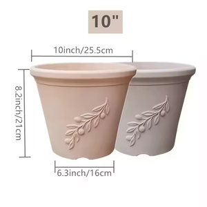 Maceta de Plástico Ligera, Biodegradable y Ecológica de Lujo con Autorriego, Orificio de Drenaje, 10 Pulgadas, Tamaño Personalizable, Pintada - Product Image 2