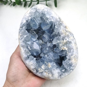 Cristal de Célestite Bleue Naturelle, Grappe de Minéraux Bruts Sculptés pour la Décoration Intérieure et la Guérison Reiki - Product Image 2