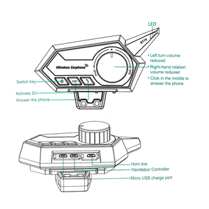 BT 5.0ไร้สายรถจักรยานยนต์หมวกกันน็อกชุดหูฟังแฮนด์ฟรี BT18B หูฟังโดยไม่ต้องฟังก์ชั่นอินเตอร์คอม - Product Image 4