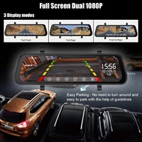 E-ace — rétroviseur caméra miroir 9.66 P, écran tactile de 1080 pouces, double objectif, avec GPS, enregistrement des flux médias, pour voiture