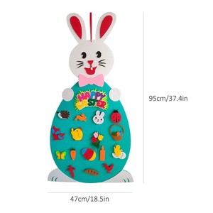 Decorazione Pasquale da Appendere alla Porta, Giocattolo Educativo in Feltro a Forma di Coniglio <span class=keywords><strong>per</strong></span> Bambini di 4-6 Anni - Product Image 4