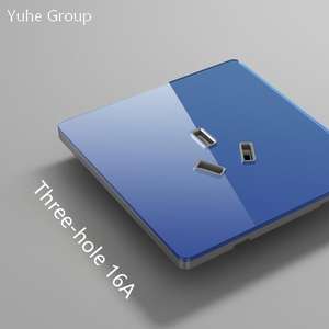 Glass Thin Touch Panel 86 Type Five <b>Hole</b> Household Socket Panel 10A Dual Control Single Pair - Product Image 2