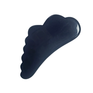 Pierre de Gua Sha en Obsidienne Noire Irrégulière Dentelée pour le Soulagement des Muscles de la Bouche et des Épaules, Masseur Facial à Domicile - Product Image 4