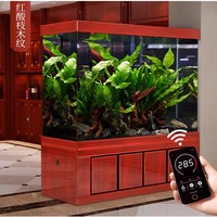Aquarium Rectangulaire Moderne pour Salon, Grand Aquarium avec Cloison, Filtration au Sol, Verre Ultra-Clair Écologique, Intelligent