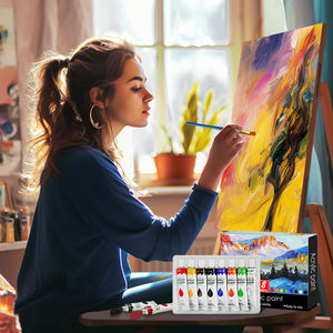 KHY 12ML 8 Renk Yağlı Boya Seti Akrilik Boyalar Sanat Boyası Plastik Tüp Yağlı Boyalar Resim Yapmak İçin - Product Image 6