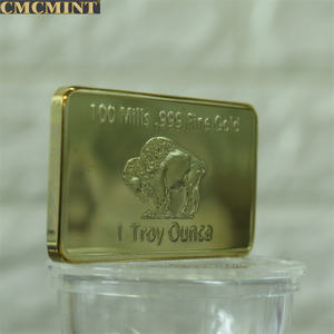 Памятные монеты, старые монеты 1 унция, 100 мельница, Золотой буйвол бар - Product Image 6