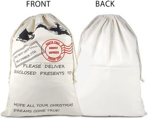 270032602 Wholesale Santa Sack <b>Christmas</b> Gift Burlap Santa <b>Bags</b>. - Product Image 3