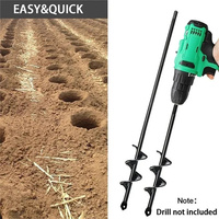 23 pouces Jardin Tarière Bit Fleur Planteur Ampoule Arbre Twist Drill Tarière Cour Jardin Literie Plante Trou Digger Lâche Foret
