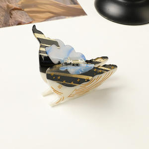 QianJin özelleştirilmiş asetat sevimli gelişmiş saç aksesuarları kadınlar için aydınlık bulut balina saç pençe klipsleri - Product Image 2