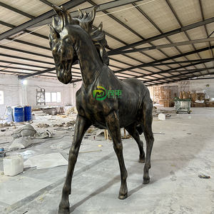 Scultura in metallo grande rame ottone salto in arabia scultura di cavallo Custom Home Garden Art a grandezza naturale - Product Image 1