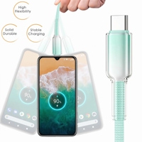 Prix usine 65W PD câble de chargeur de charge rapide câble de chargeur Usb câble de chargeur en nylon avec coque en cristal pour appareils de type c 1m