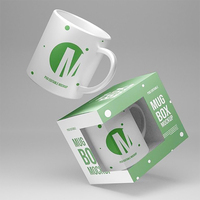 Boîtes à cadeaux pour tasses, boîtes en papier artisanales personnalisées avec impression de Logo de fenêtre pour emballages cadeaux de tasses