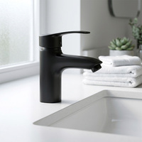 Mitigeur de lavabo moderne chaud/froid à un seul trou pour salle de bain avec cartouche céramique
