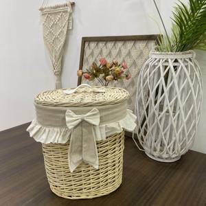 Panier à linge en <span class=keywords><strong>osier</strong></span> <span class=keywords><strong>de</strong></span> capacité géante Panier en rotin <span class=keywords><strong>de</strong></span> style quotidien pour le rangement des vêtements/jouets avec intérieur lavable pour les salles <span class=keywords><strong>de</strong></span> <span class=keywords><strong>bain</strong></span> - Product Image 2
