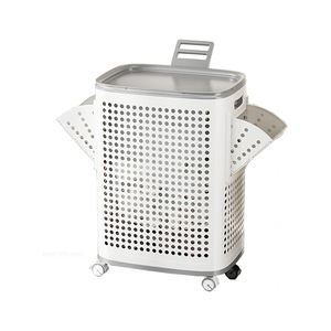 Hot Selling Colorful Medium Large Flexible Plastic <b>Laundry</b> <b>Hamper</b> Wheels <b>Lids</b> Household Organizer Convenient Dirty Clothes - Product Image 1