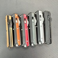 Couteau OTF à lame en acier Damas, couteau de poche pliant avec manche en aluminium, outil EDC d'extérieur, logo personnalisé, vente en gros