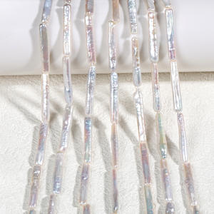 Wholesale New Strong Light Natural Freshwater Baroque Rectangular DIY Jewelry Accessories <b>Loose</b> Silver Freshwater <b>Pearls</b> Bar - Product Image 3