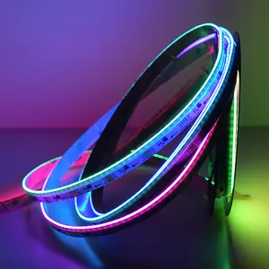 צבע LED COB LED רצועת אור בצפיפות גבוהה FOB LED רצועת אורות 24V 672 leds/m פליטת צד דיגיטלית RGB COB LED רצועת אורות