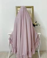 Ensemble de prière personnalisé en gros, 2 pièces, Abaya imprimée sur mesure avec volants, ensemble de prière musulman, sac Telekung, robes de prière