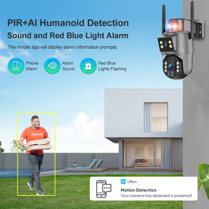 AI izleme 6MP açık güvenlik kamera çift Lens su geçirmez IP66 ışık Alarm gece renk 8W güneş 10400mAh pil kamera - Product Image 3