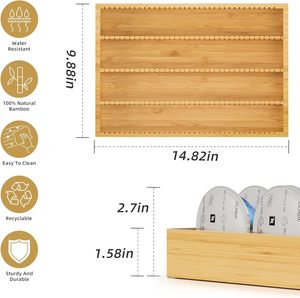 Nouvel Organisateur de Tiroir Minimaliste Personnalisé à un Niveau, Insert de Tiroir Premium en Bambou pour Dosettes de Café, Plateau Organisateur en Bambou pour Couverts - Product Image 5