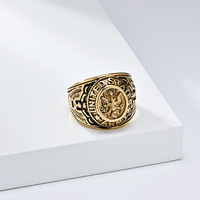 Benutzer definierte patriotische Adler Ring Vintage Edelstahl US-Wappen Siegelring Militär Stil Schmuck für Männer Marine Army Geschenk
