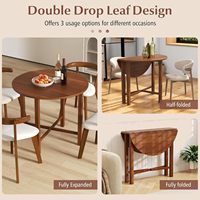 Table à manger ronde pliante de 36 pouces pour 2 à 4 personnes, gain de place, montage facile pour la cuisine, le salon, en noyer
