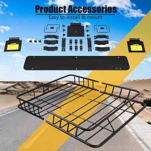 Panier de toit universel en acier de 43 pouces pour Ford Bronco, <span class=keywords><strong>porte</strong></span>-bagages de 150 lb avec déflecteur de vent pour réduction du bruit, idéal pour SUV et tout-terrain - Product Image 6