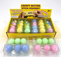 En gros Jouet Squishy en forme de bâton de beurre croustillant avec cœur en boule de riz croustillante en TPR, à rebond lent, anti-stress, sensoriel, boîte de présentation en vrac