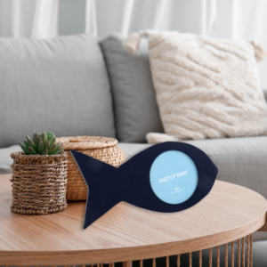 إطار صور صيفي على شكل سمكة MDF 4x4 بوصة على شكل سمكة زرقاء فاتحة لتزيين المقهى المنزلي - Product Image 6