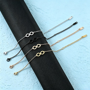 Pulsera de Acero Inoxidable Chapada en Oro con Símbolo de Infinito Ywyougang, Cadena Delgada Minimalista Ajustable, Amor Eterno, Regalo de Joyerí<span class=keywords><strong>a</strong></span> <span class=keywords><strong>para</strong></span> Mujer - Product Image 1