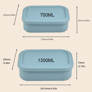 กล่องข้าวซิลิโคนปลอดสาร BPA ขนาด 700 มล. ใช้ซ้ำได้ อุ่นได้ ปิดสนิท 3 ช่อง ป้องกันการรั่วซึม ปลอดภัยสำหรับเครื่องล้างจาน เกรดสำหรับอาหาร - Product Image 3
