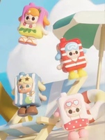 Shanghai Exhibition QDF Minis MMS LiLi Dog Beans Blind Box Summer Azure Series Figurines de chiens mignons en vinyle, figurines de collection