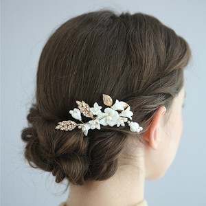 Wholesale Fashion Jewelry Set Ceramic Flower Wedding Headpiece <strong>Hair</strong> Accessories <strong>Bridal</strong> <strong>Hair</strong> <strong>Pins</strong> for Women - Product Image 4
