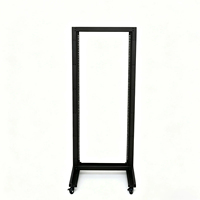 Rack de serveur mobile 24U 550*1200*120MM 19 pouces à double colonne monorail ouvert en acier laminé à froid SPCC, profondeur 120 mm