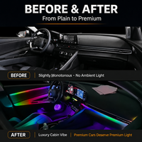 Kit d'éclairage d'ambiance LED en acrylique pour garniture de voiture, effet cascade dynamique, décoration intérieure, logo personnalisé, vente en gros OEM