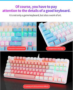 Teclado Mecánico Gamer con Cable de 87 Teclas, Iluminación RGB, USB-C, para Jugar - Product Image 6