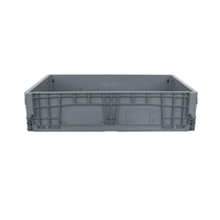 Caisse de rangement pliable en plastique 600*400*148mm, style solide, réutilisable, empilable, pour le transport