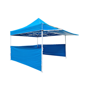 Adjustable Height 600D Oxford Fabric Aluminum Frame Folding Gazebo with Awning Pop up 10x10 Canopy Tent - Product Image 1