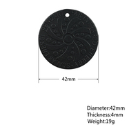 Pendentif en pierre de lave noire anti-ondes électromagnétiques, pierre quantique, énergie scientifique, soins de santé, diamètre 43 mm, pendentif énergétique scalaire pour
