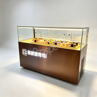 Vitrina Refrigerada y Congeladora Combinada de Acero Inoxidable de 1.8m, Vitrina Superior Refrigerada y Inferior Congelada para Supermercados y Panaderías