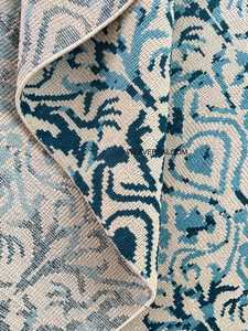 Tapis Oushak bleu turquoise noué à la main, tapis oriental en laine, tapis vintage, tapis bohème turc pour le salon - Product Image 5